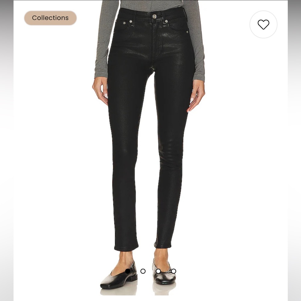 Rag and bone Nina high rise skinny jean in coated black